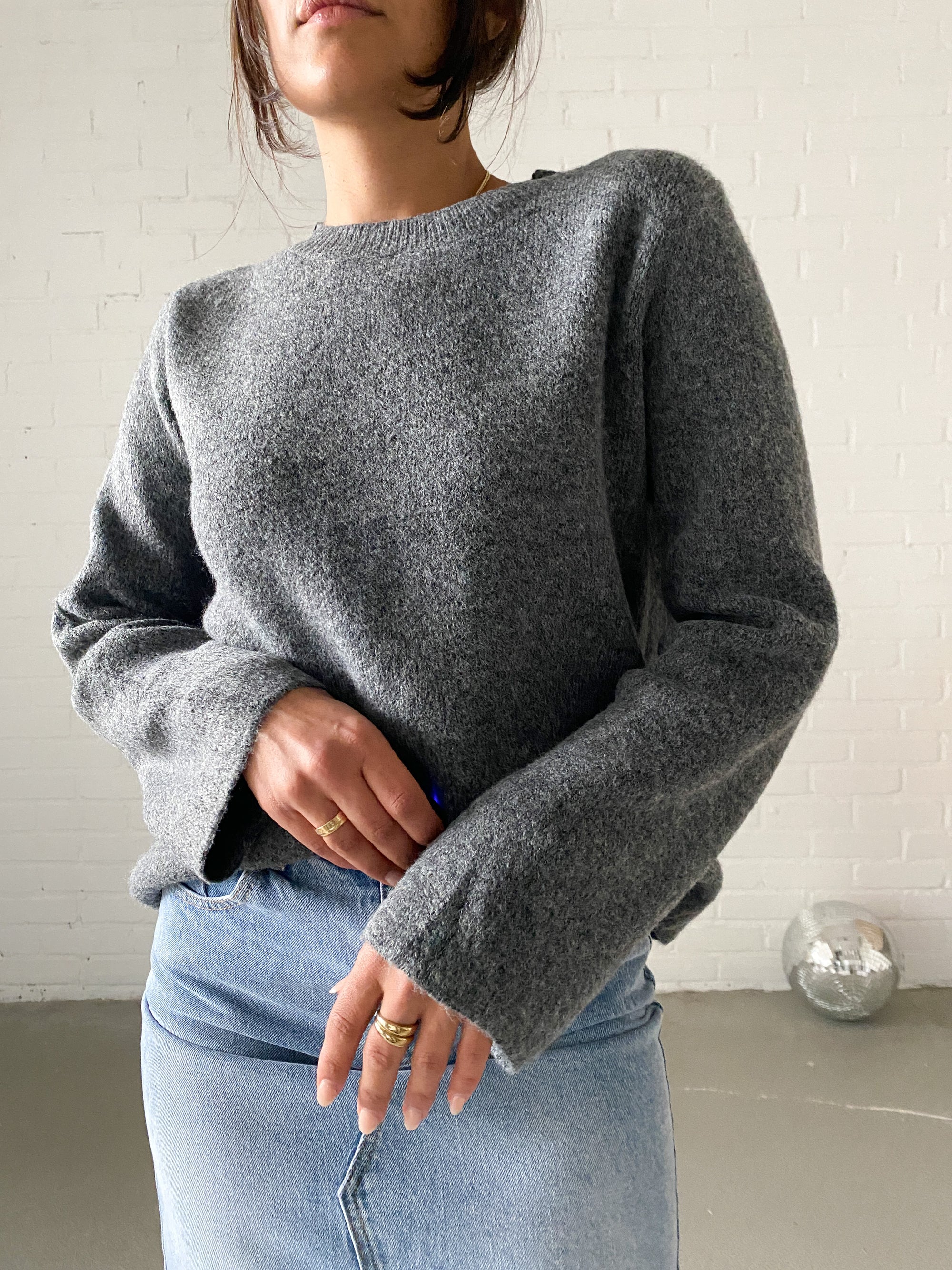Classy Knit Pullover, grau