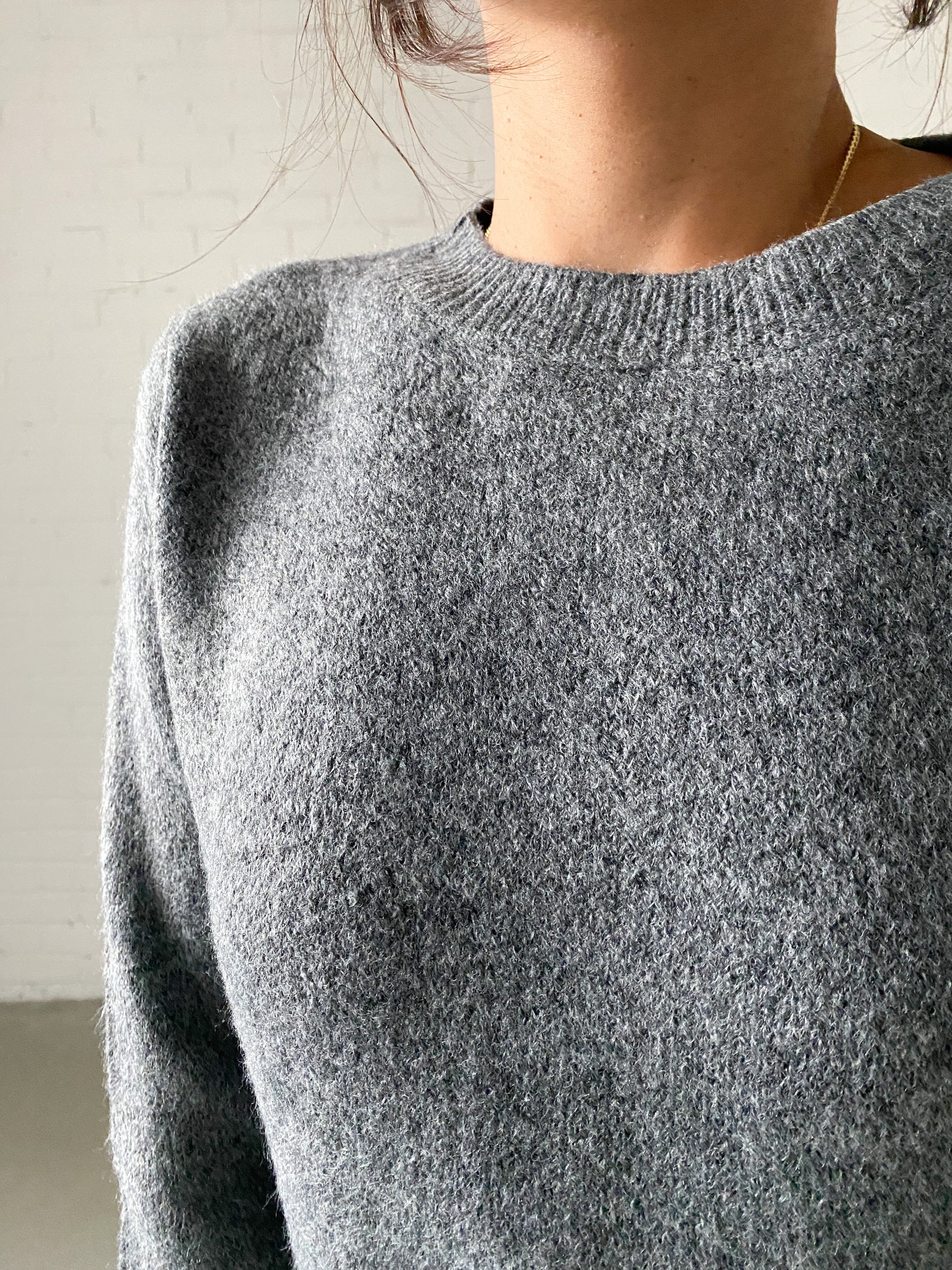 Classy Knit Pullover, grau