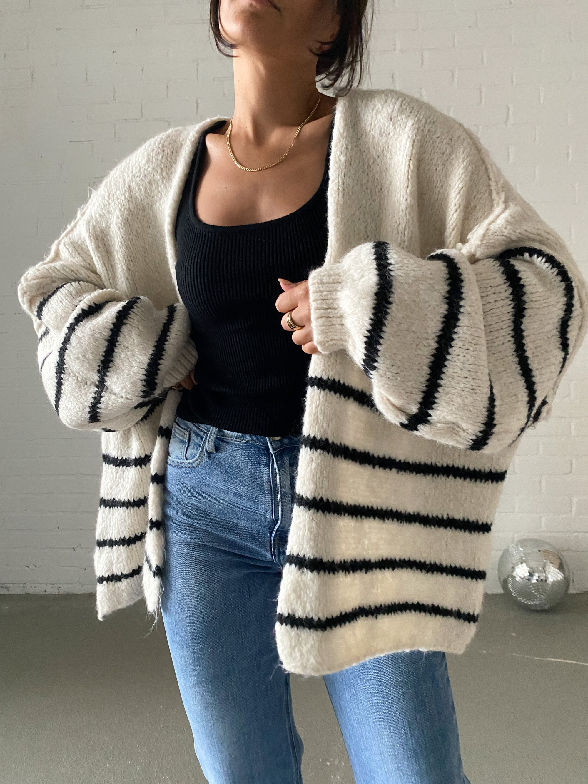 Fluffy Stripes Cardigan