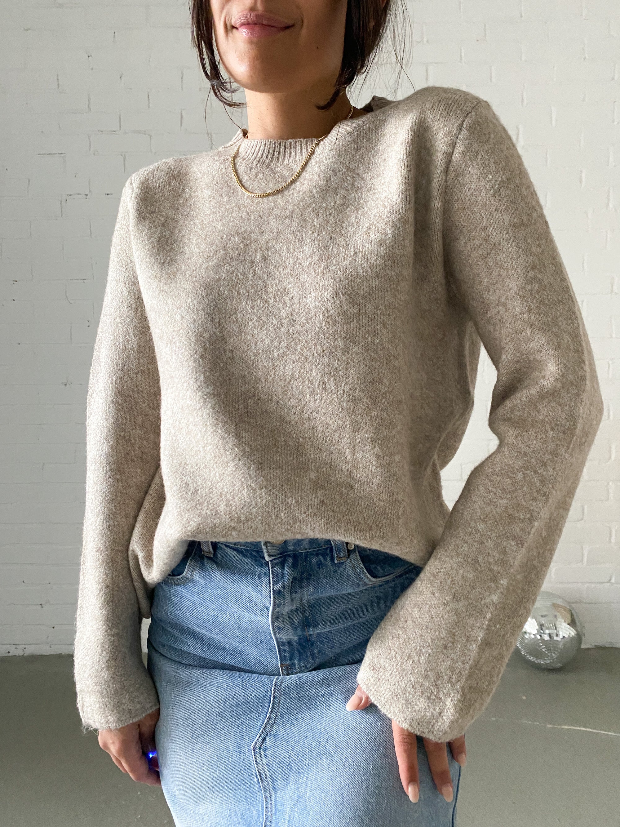 Classy Knit Pullover, taupe