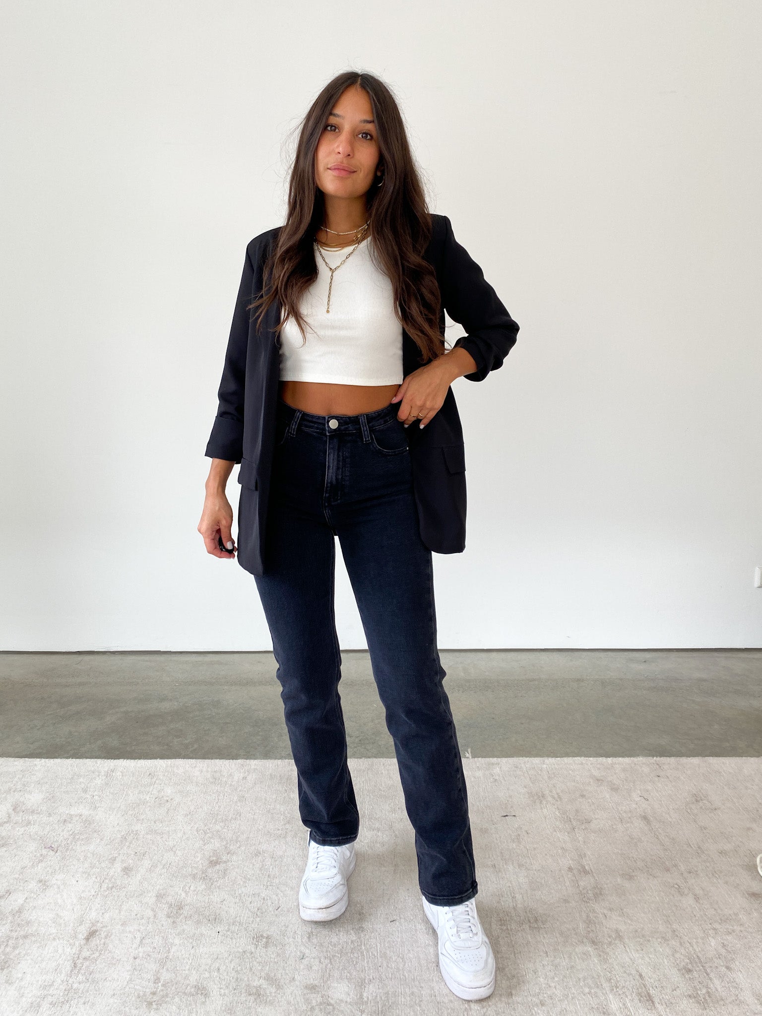 Straight Jeans, dunkelgrau